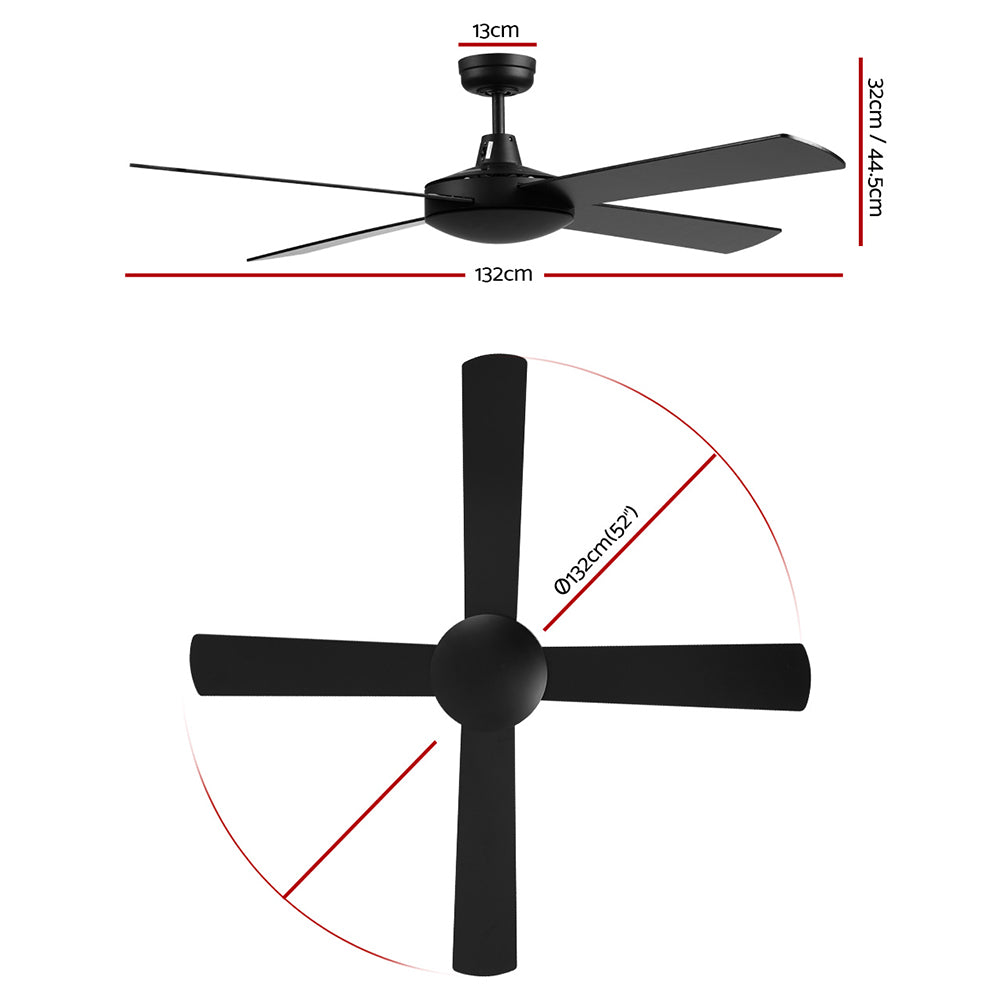 Devanti 52'' Ceiling Fan - Black