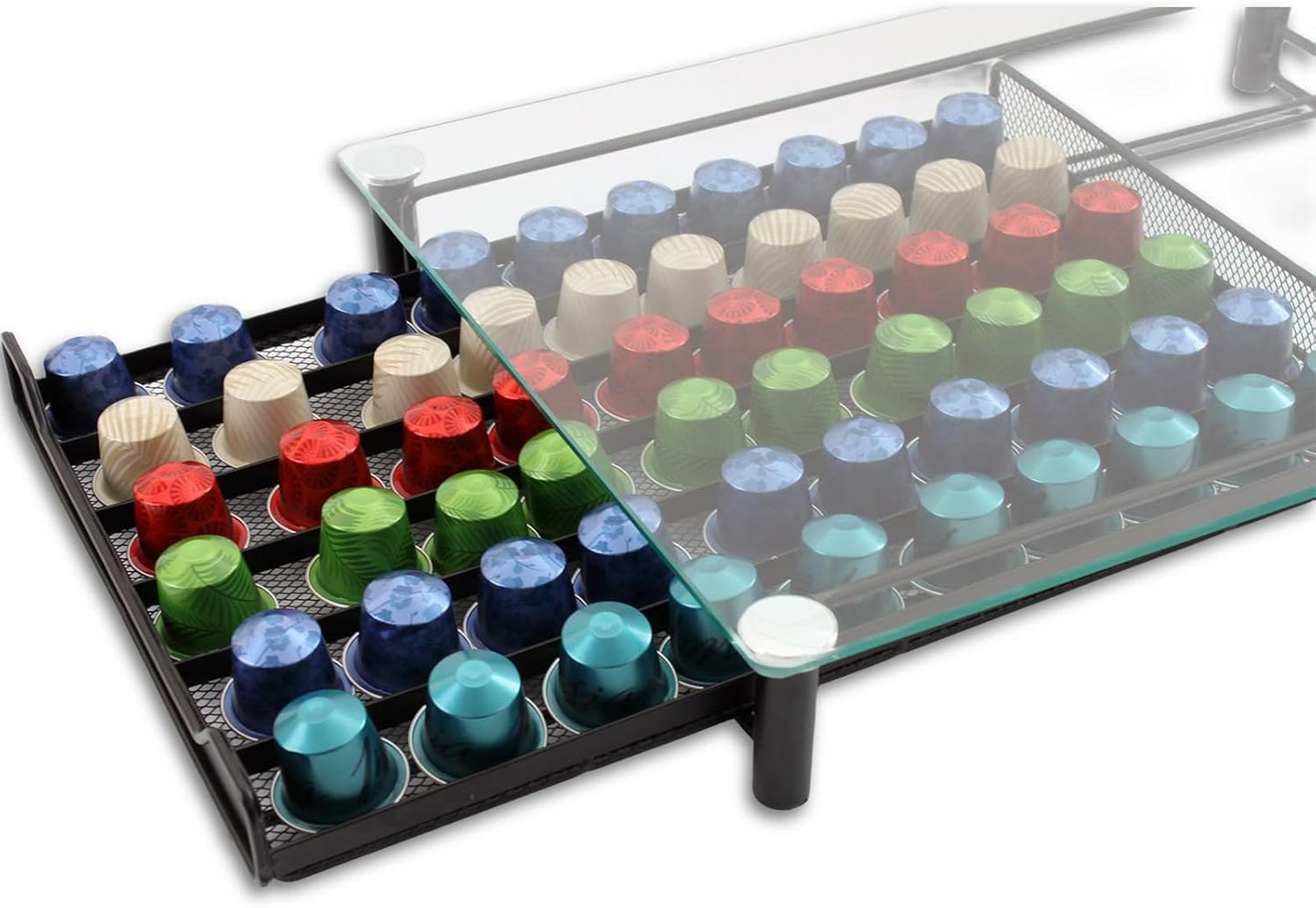 CARLA HOME 60 Coffee Pod Holder Drawer with Tempered Glass