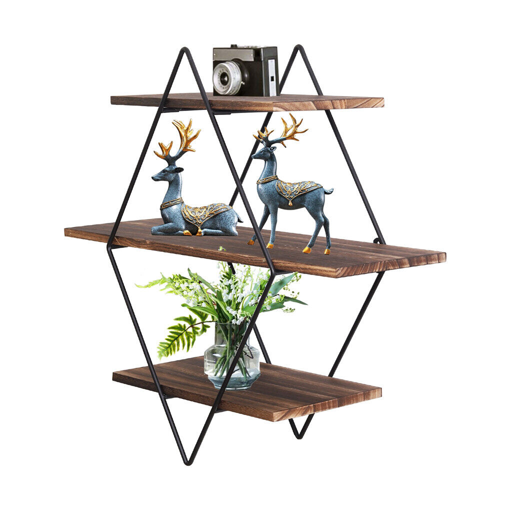 3-Tier Rustic Floating Wall Shelves
