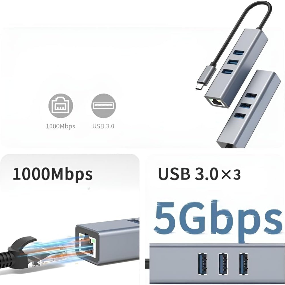 USB C to Ethernet Adapter with 1000Mbps Gigabit