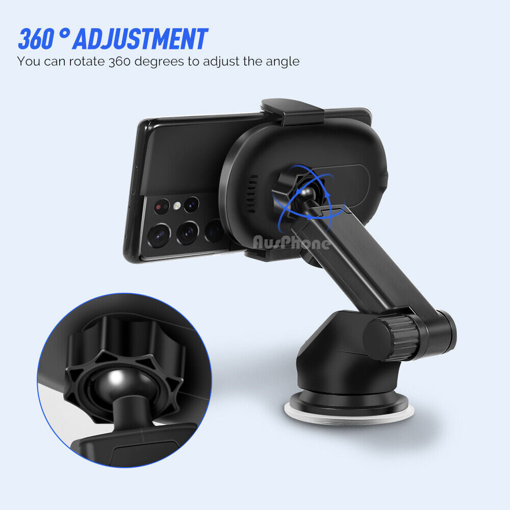 Wireless Car Fast Charger & 2in1 Car Phone Holder