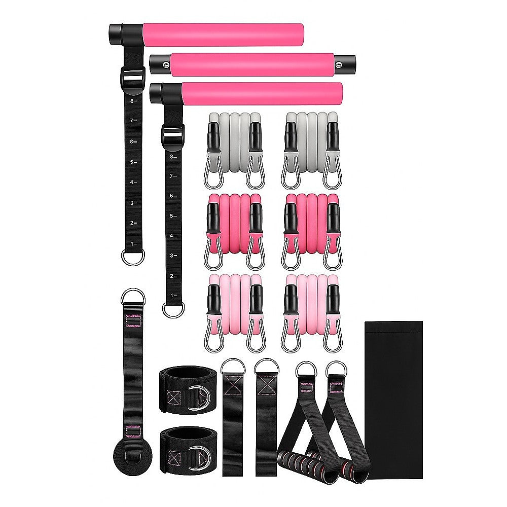 14pc Pilates Bar Kit with Resistance Bands & Belt
