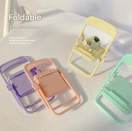 3 Pack Color Mixing Adorable Mini Folding Chair Phone Stand