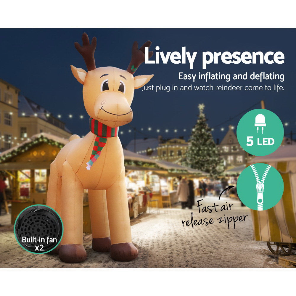 Jingle Jolly's Christmas Inflatable Reindeer 5M