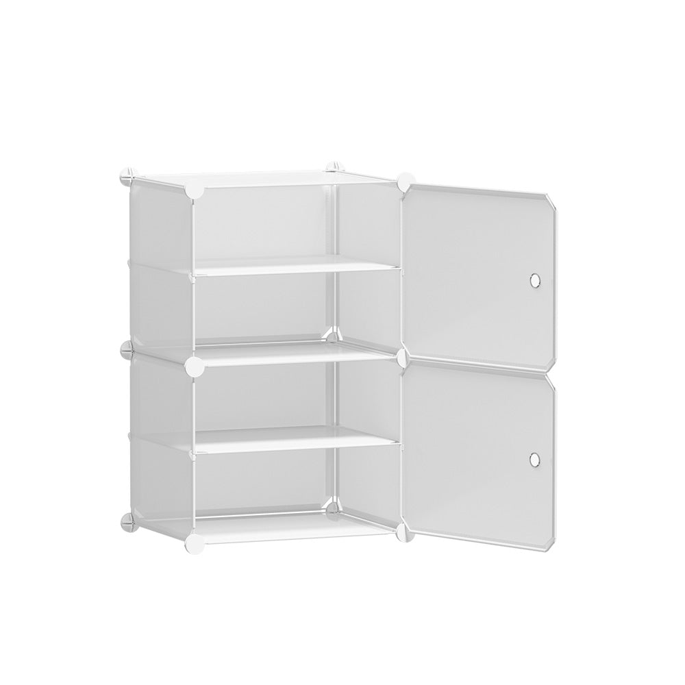 Artiss Shoe Rack - Set of 2 Storage Cube Stackable - White