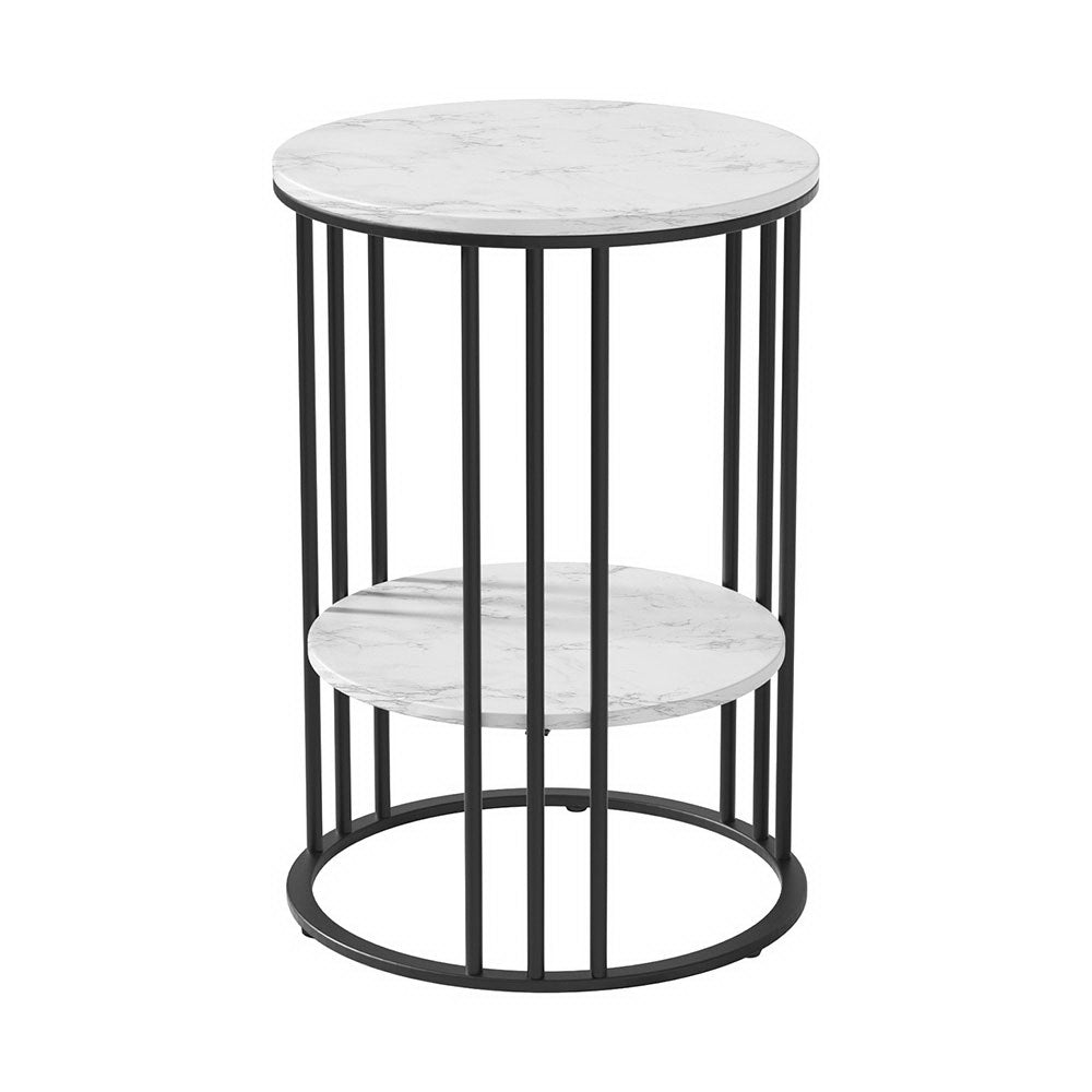 Artiss Coffee Table 2-Tier Round