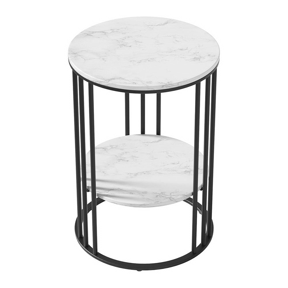 Artiss Coffee Table 2-Tier Round