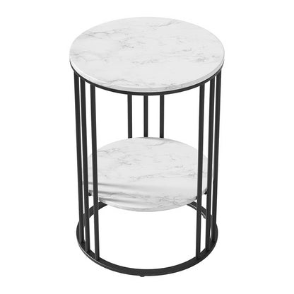 Artiss Coffee Table 2-Tier Round