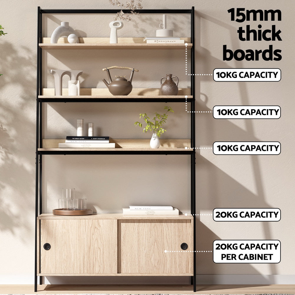 Artiss Bookshelf 5 Tier Cube Cabinet - MIRA Oak