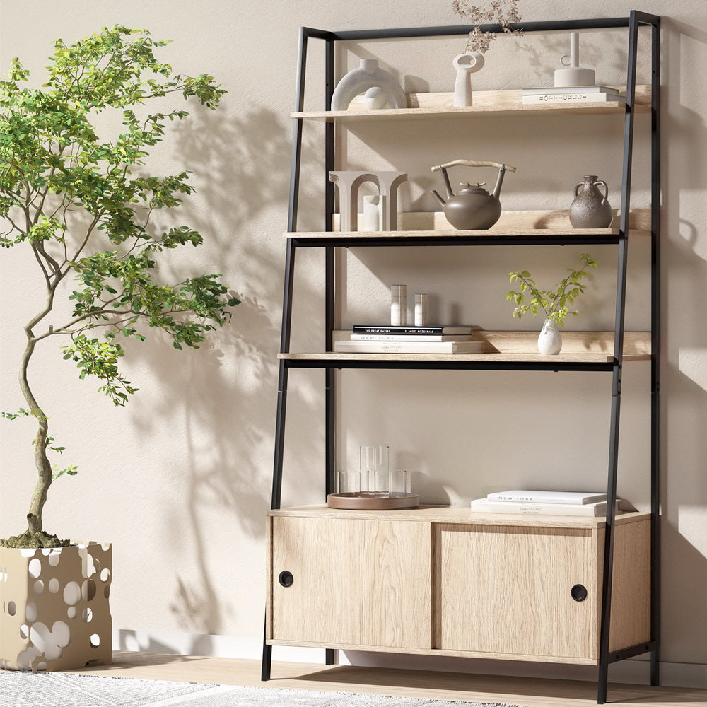 Artiss Bookshelf 5 Tier Cube Cabinet - MIRA Oak