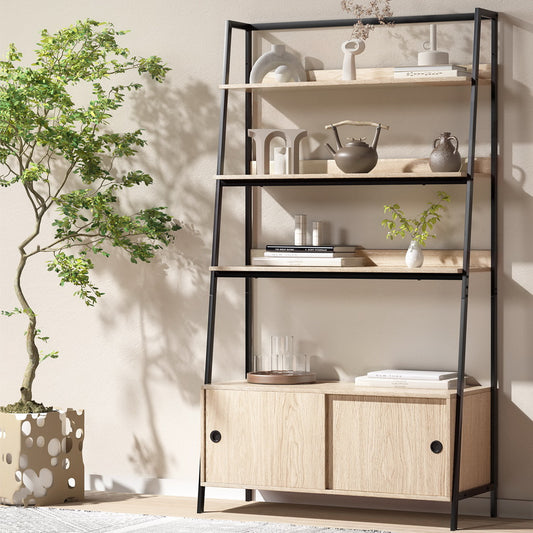 Artiss Bookshelf 5 Tier Cube Cabinet - MIRA Oak