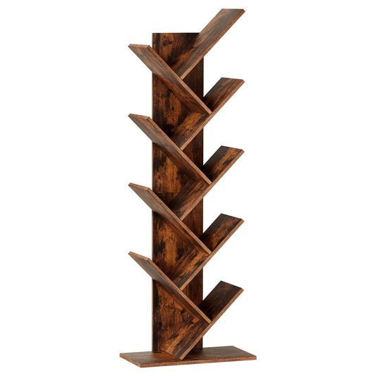 Artiss Tree Bookshelf 9 Tiers - Walnut