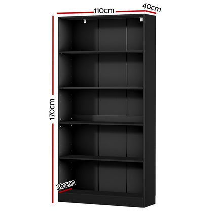 Artiss Bookshelf Black 5 Tiers - ANTON