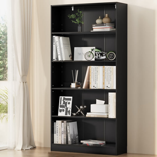 Artiss Bookshelf Black 5 Tiers - ANTON