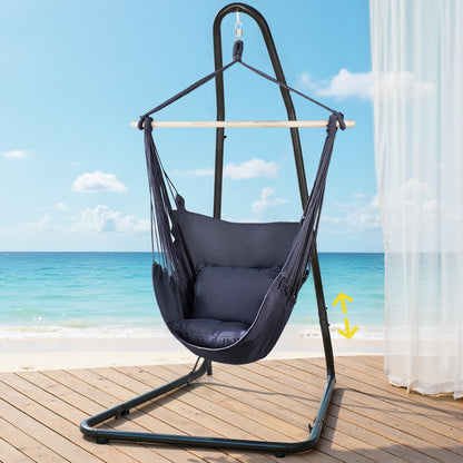 Gardeon Hammock Chair with Heavy Duty Steel Stand - Black