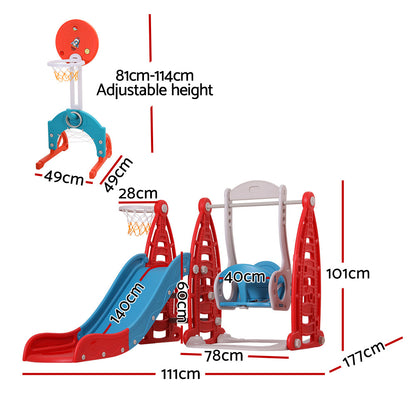 Keezi Kids 6 in 1 Slide and Swing Set