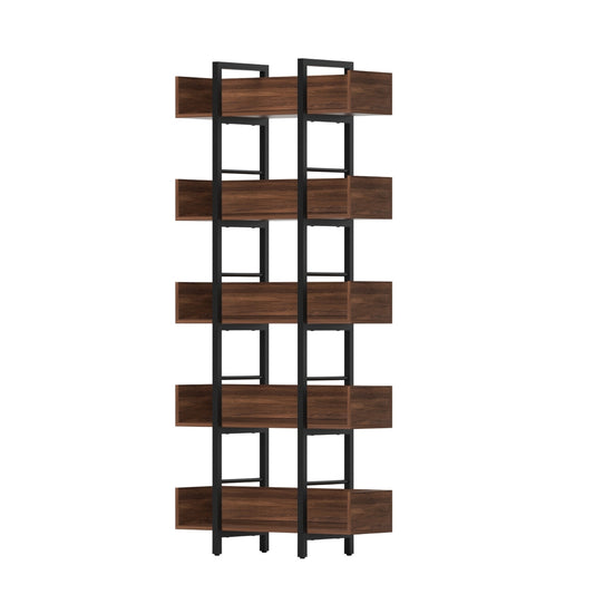 Artiss Bookshelf 5-Tier Bookcase Display Shelves - Walnut