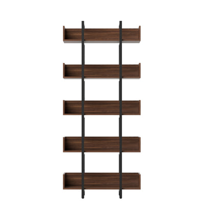 Artiss Bookshelf 5-Tier Bookcase Display Shelves - Walnut