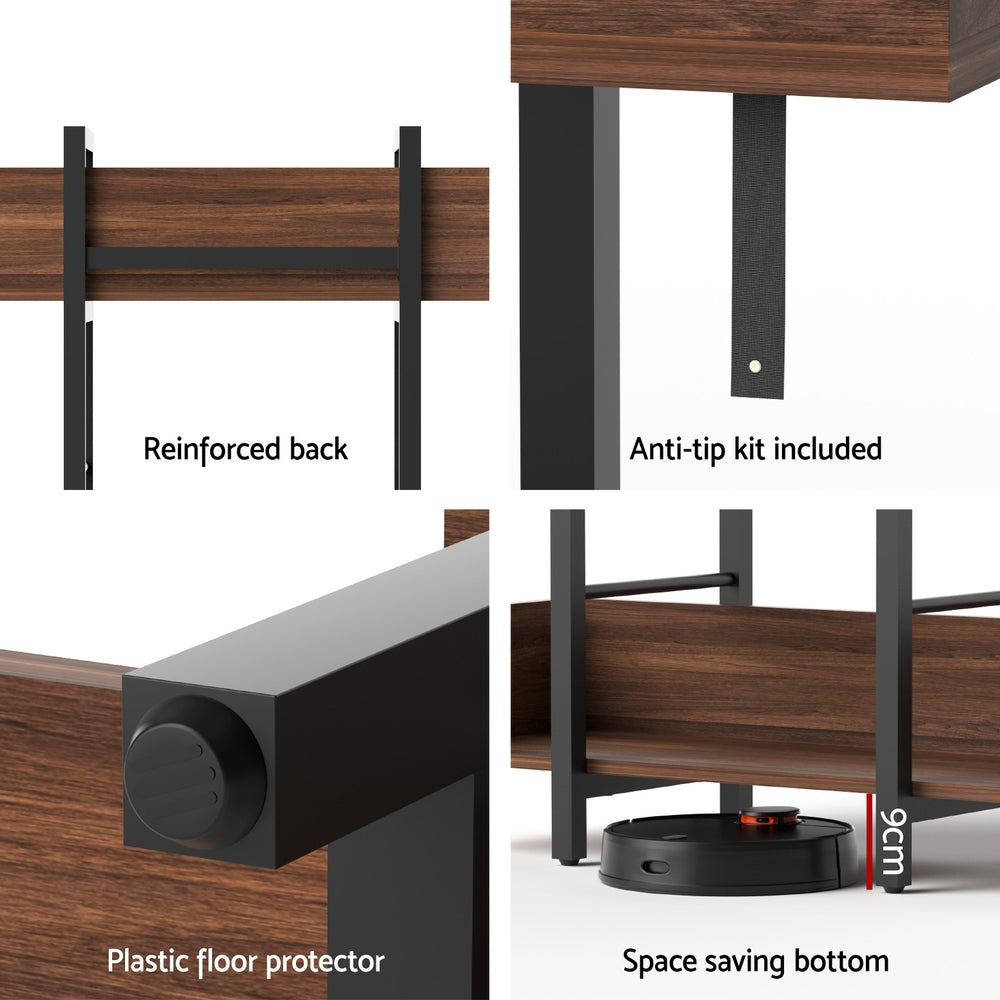 Artiss Bookshelf 5-Tier Bookcase Display Shelves - Walnut