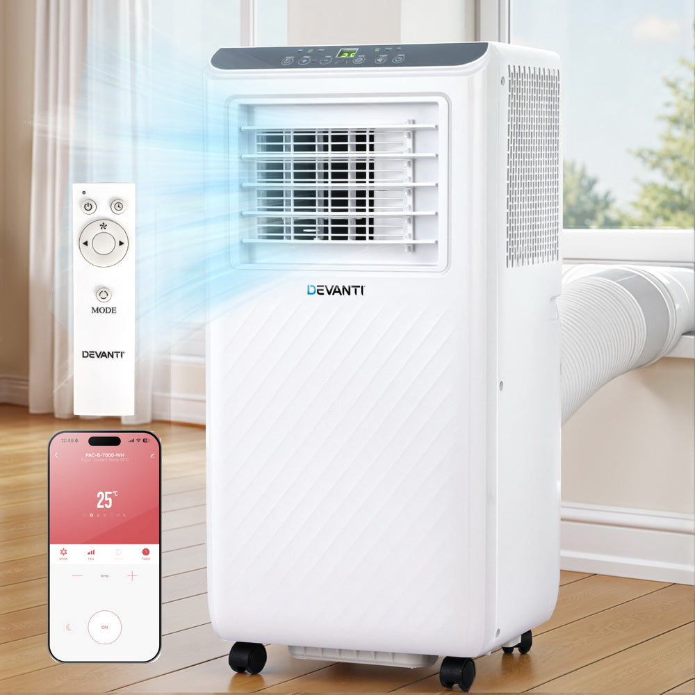 3-in-1 Devanti Portable Air Conditioner Dehumidifier  7000BTU