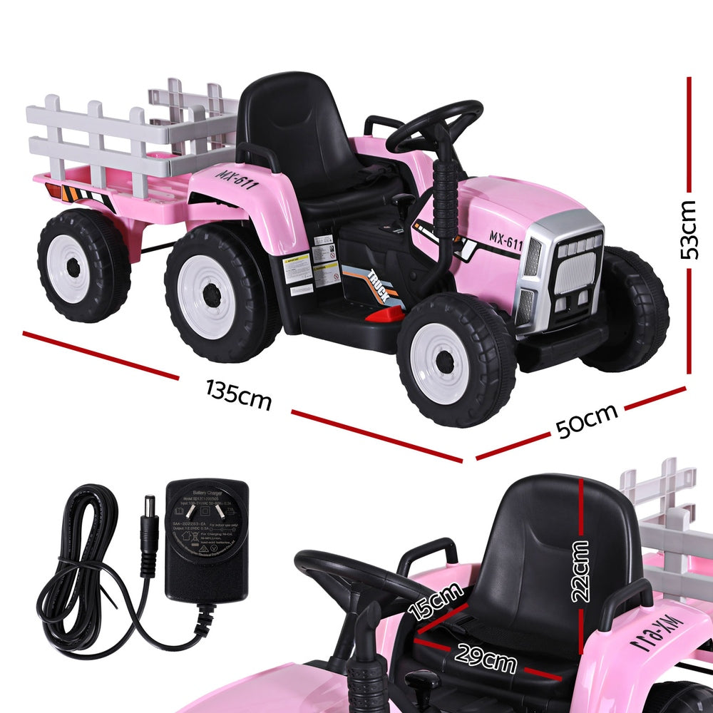 Pink Rigo Kids Electric Ride On Tractor
