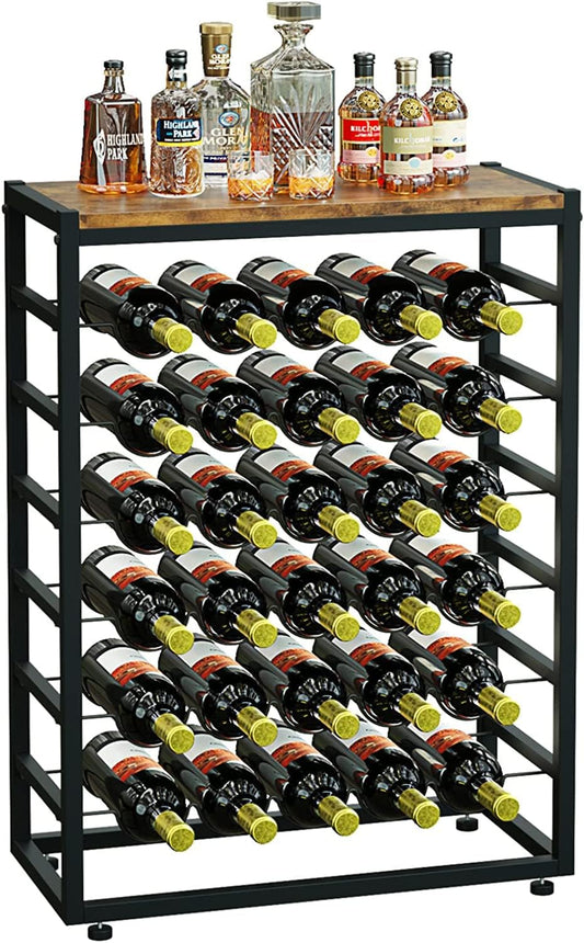 6-Tier Freestanding Wine Rack for 30 Bottles