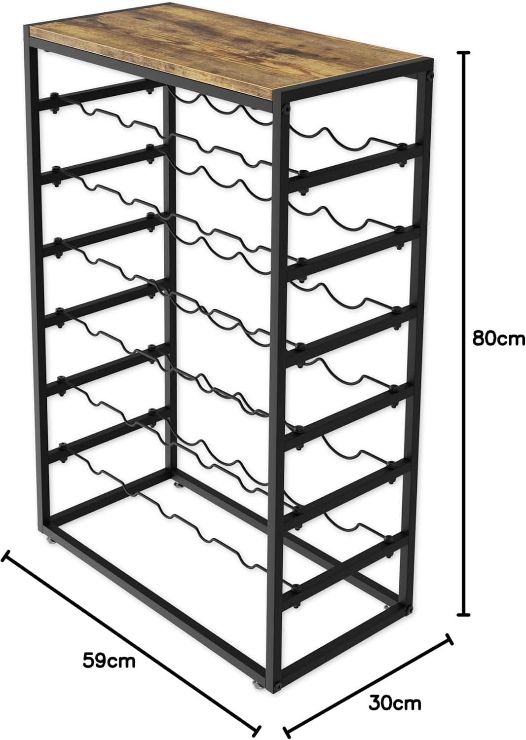6-Tier Freestanding Wine Rack for 30 Bottles