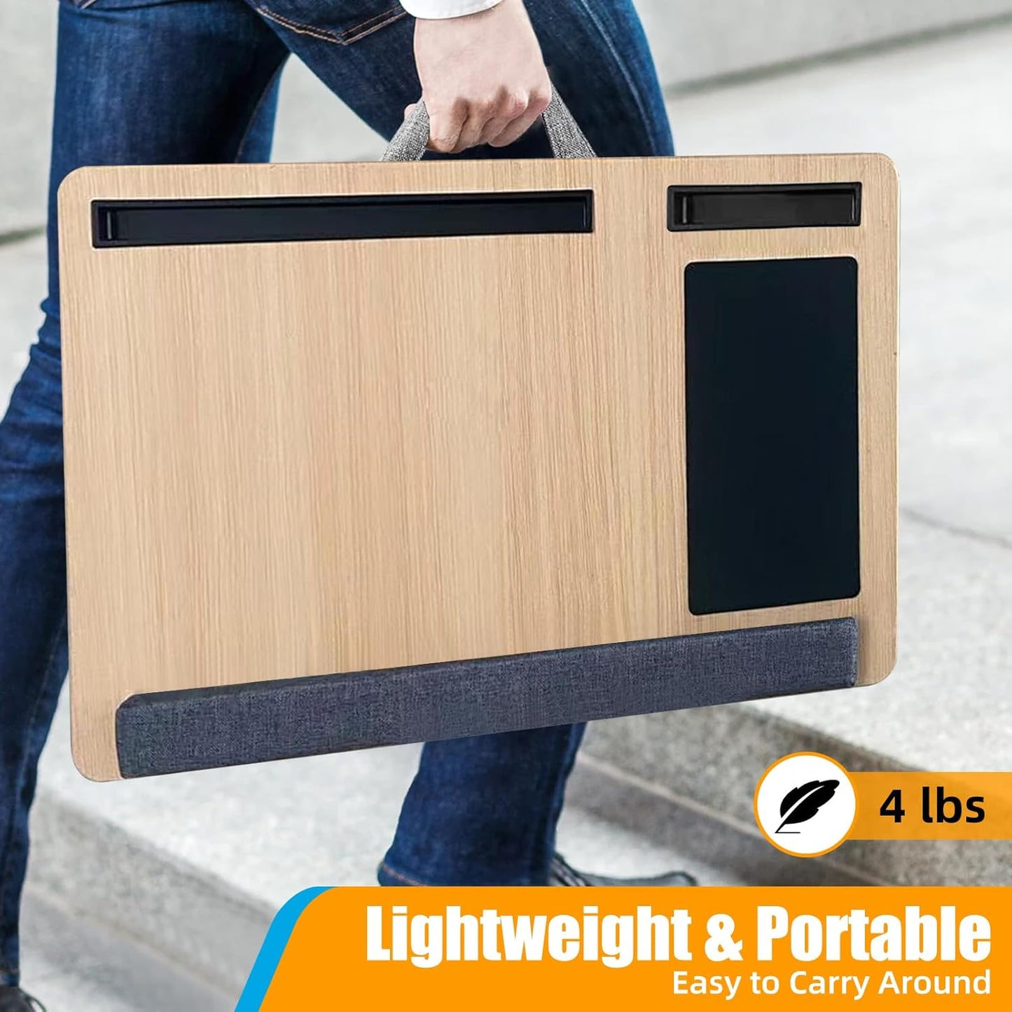CARLA HOME Oversized Portable Lap Desk - Brown