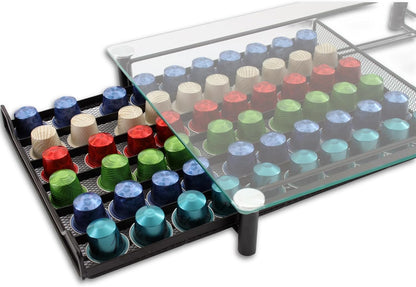 CARLA HOME 60 Coffee Pod Holder Drawer with Tempered Glass