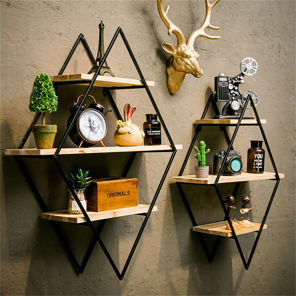 3-Tier Rustic Floating Wall Shelves