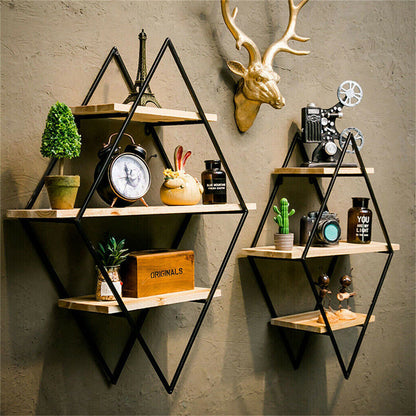3-Tier Rustic Floating Wall Shelves