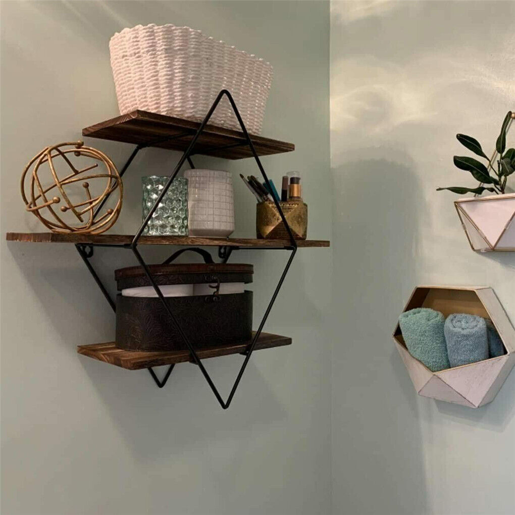 3-Tier Rustic Floating Wall Shelves