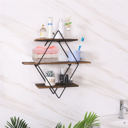 3-Tier Rustic Floating Wall Shelves
