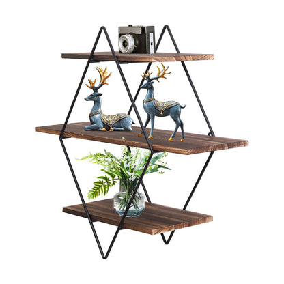 3-Tier Rustic Floating Wall Shelves