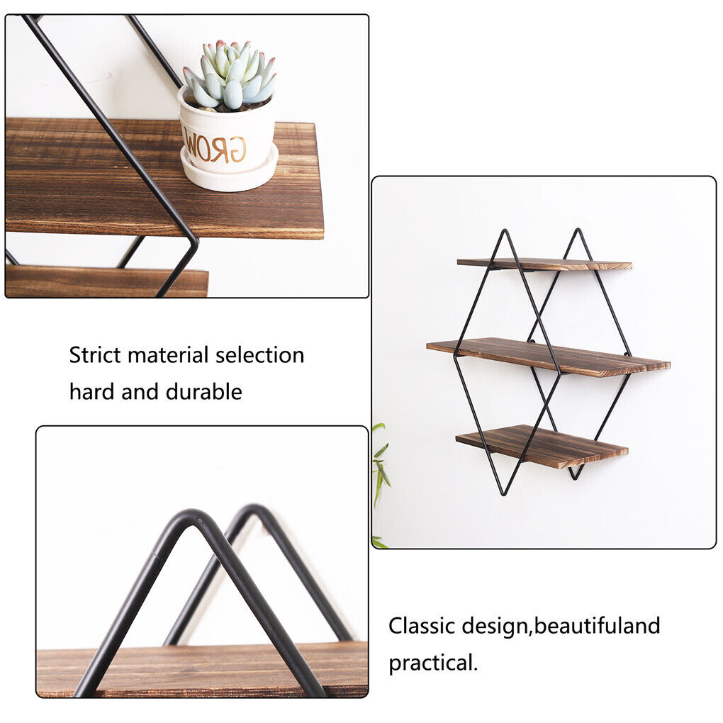 3-Tier Rustic Floating Wall Shelves