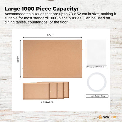Social Hike 1000pcs Puzzle Board 4 Drawer with Cover