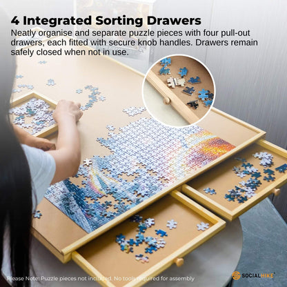 Social Hike 1000pcs Puzzle Board 4 Drawer with Cover