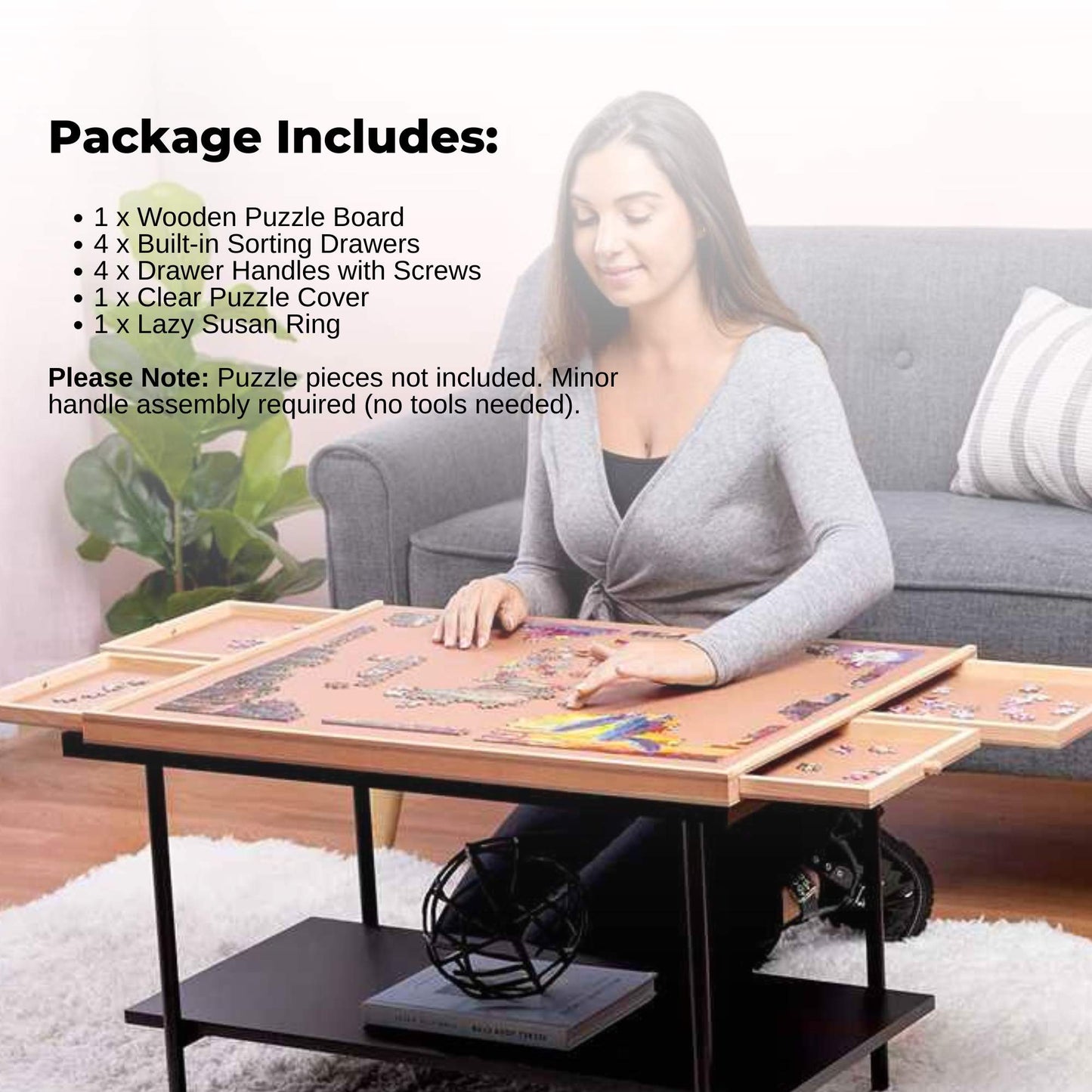 Social Hike 1000pcs Puzzle Board 4 Drawer with Cover