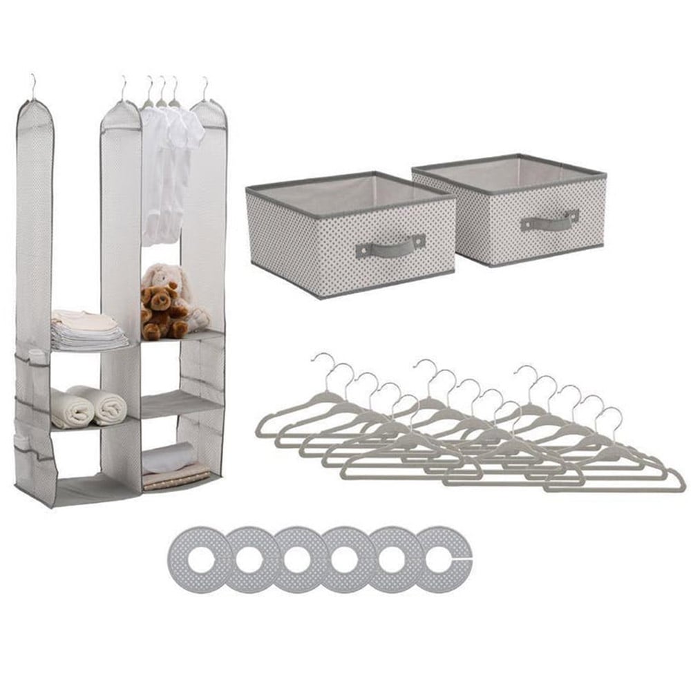 Delta Children 24 Piece Nursery Storage Set - Grey