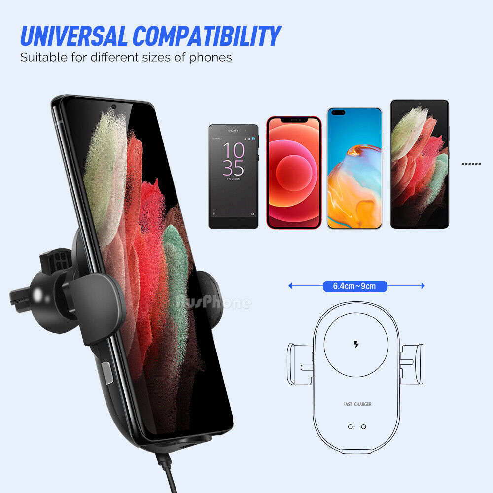 Wireless Car Fast Charger & 2in1 Car Phone Holder