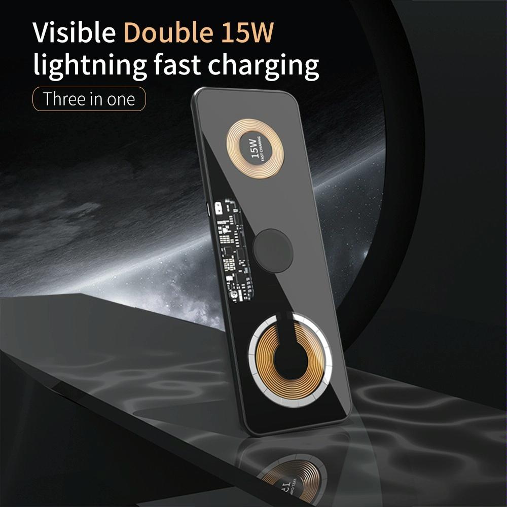 Dual Fast Charging Pad For 3 In 1 Wireless Phones