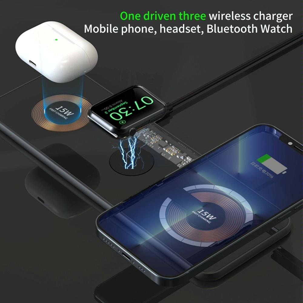 Dual Fast Charging Pad For 3 In 1 Wireless Phones