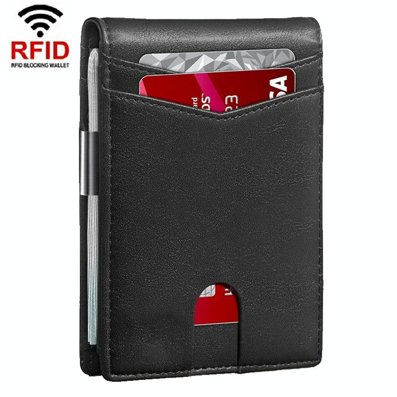 RFID-protected Leather Credit Card Wallet