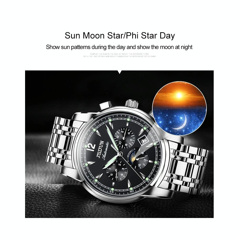 Waterproof Luminous Mechanical Watch for Men - 8750 - Silver Black