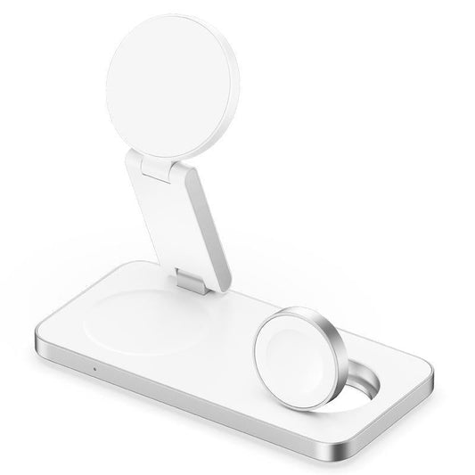White 3 In 1 Magnetic Wireless Charging Dock For Apple Devices