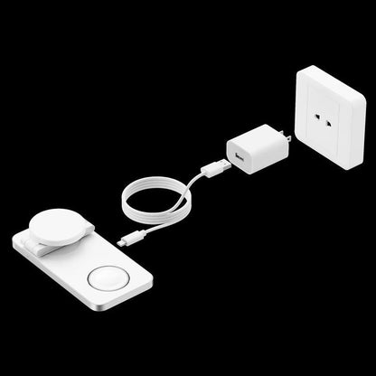 White 3 In 1 Magnetic Wireless Charging Dock For Apple Devices