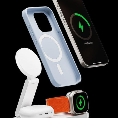White 3 In 1 Magnetic Wireless Charging Dock For Apple Devices