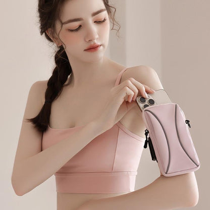 Gray Waterproof Running Arm Bag For Mobile Phones