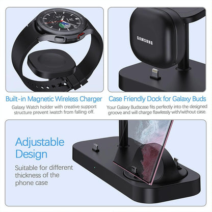 4 In 1 Type C Charging Stand For Samsung Watch And Galaxy Buds