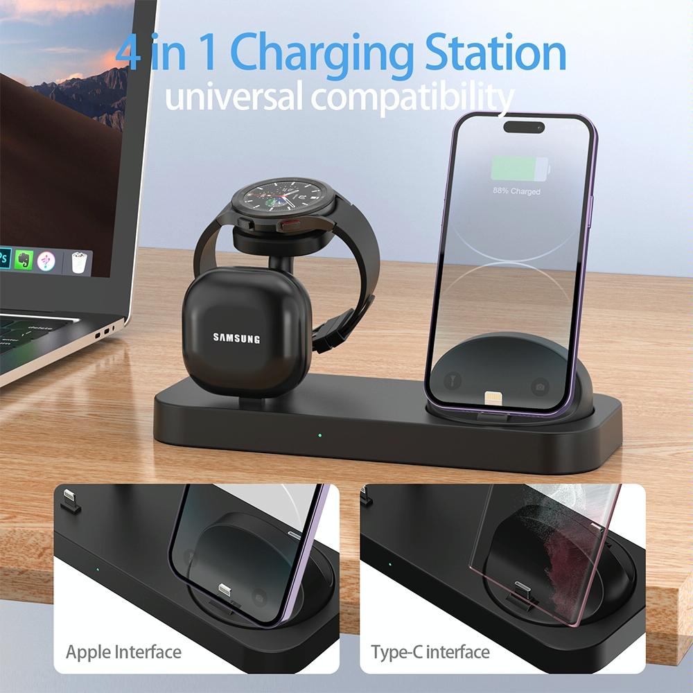 4 In 1 Type C Charging Stand For Samsung Watch And Galaxy Buds